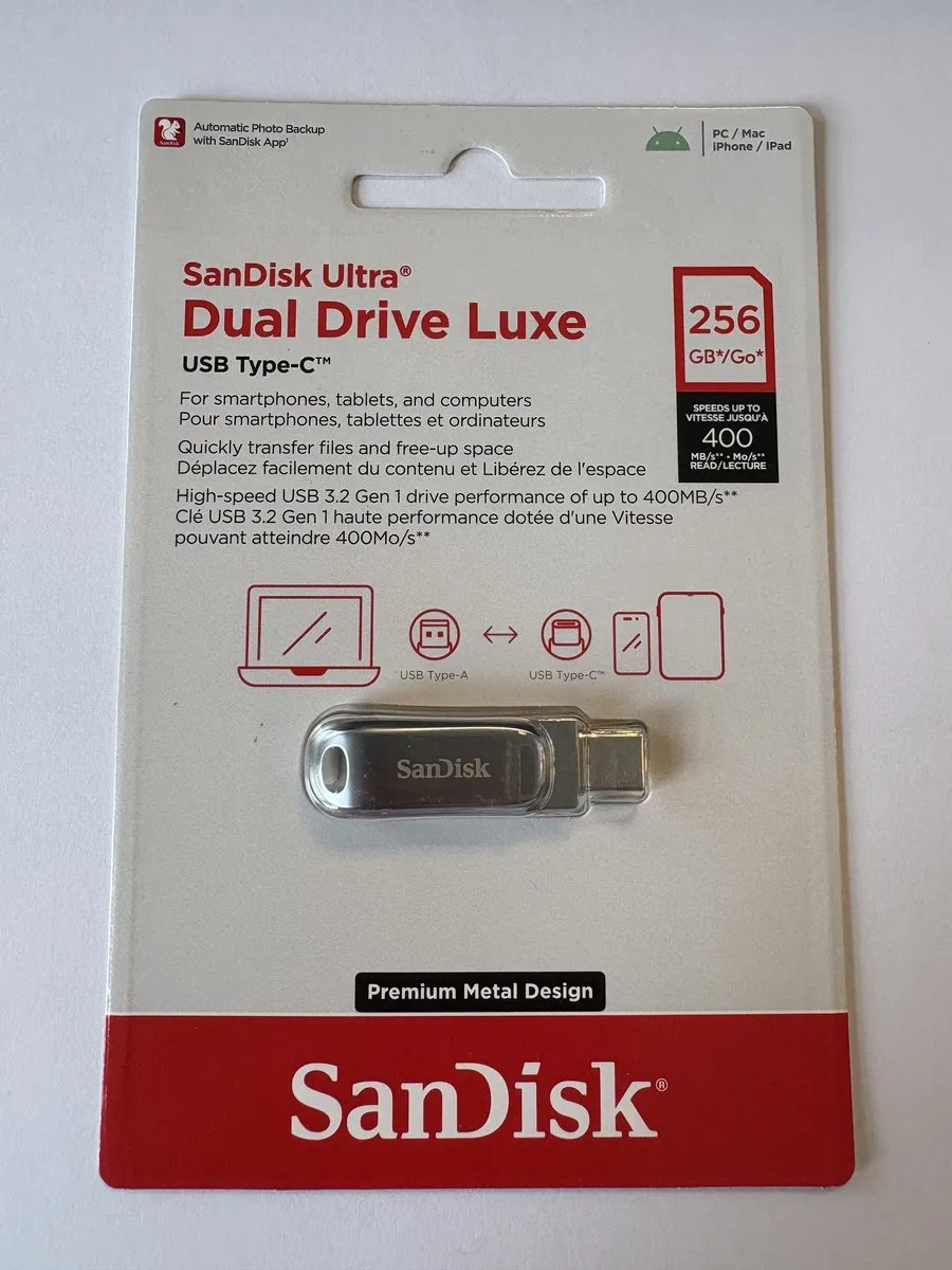 SanDisk Ultra Dual Luxe SDDDC4-256G-G46 USB-stick 256GB - Zilver