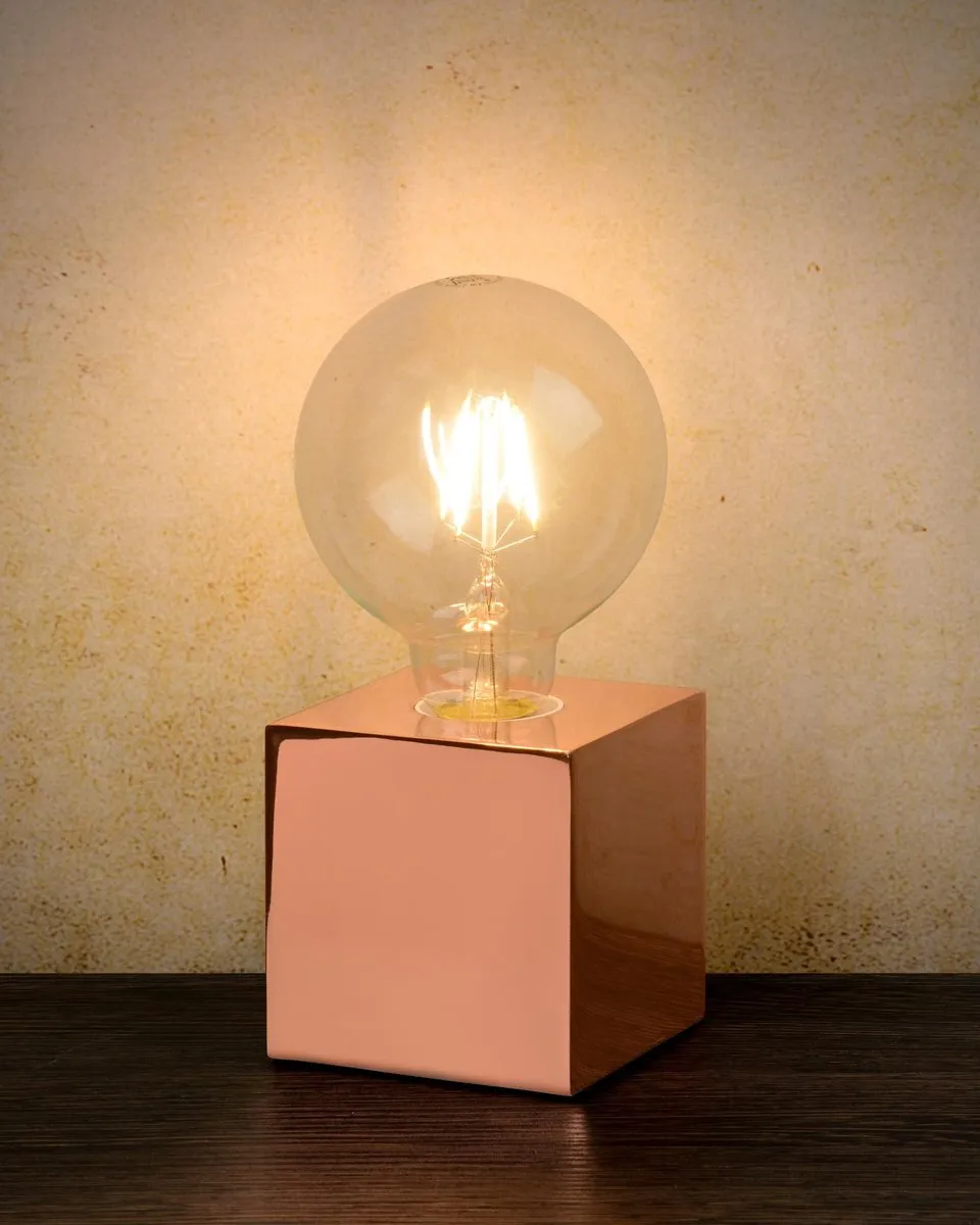 Lucide Cubico LED Tafellamp E27 5W - Koper