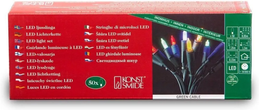 Konstsmide 6303-500 Mini-lichtketting 50 LED Meerkleurig