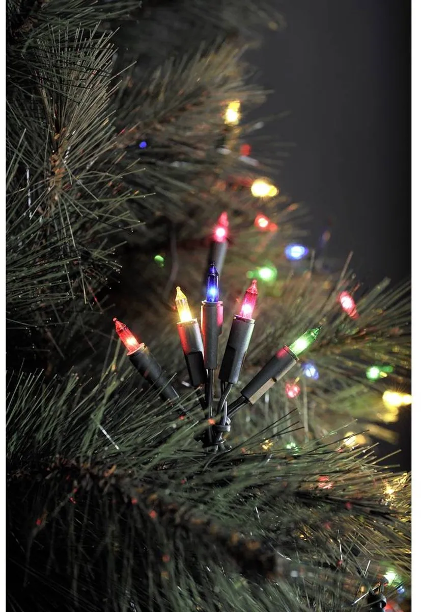 Konstsmide 6303-500 Mini-lichtketting 50 LED Meerkleurig - 7m Groen