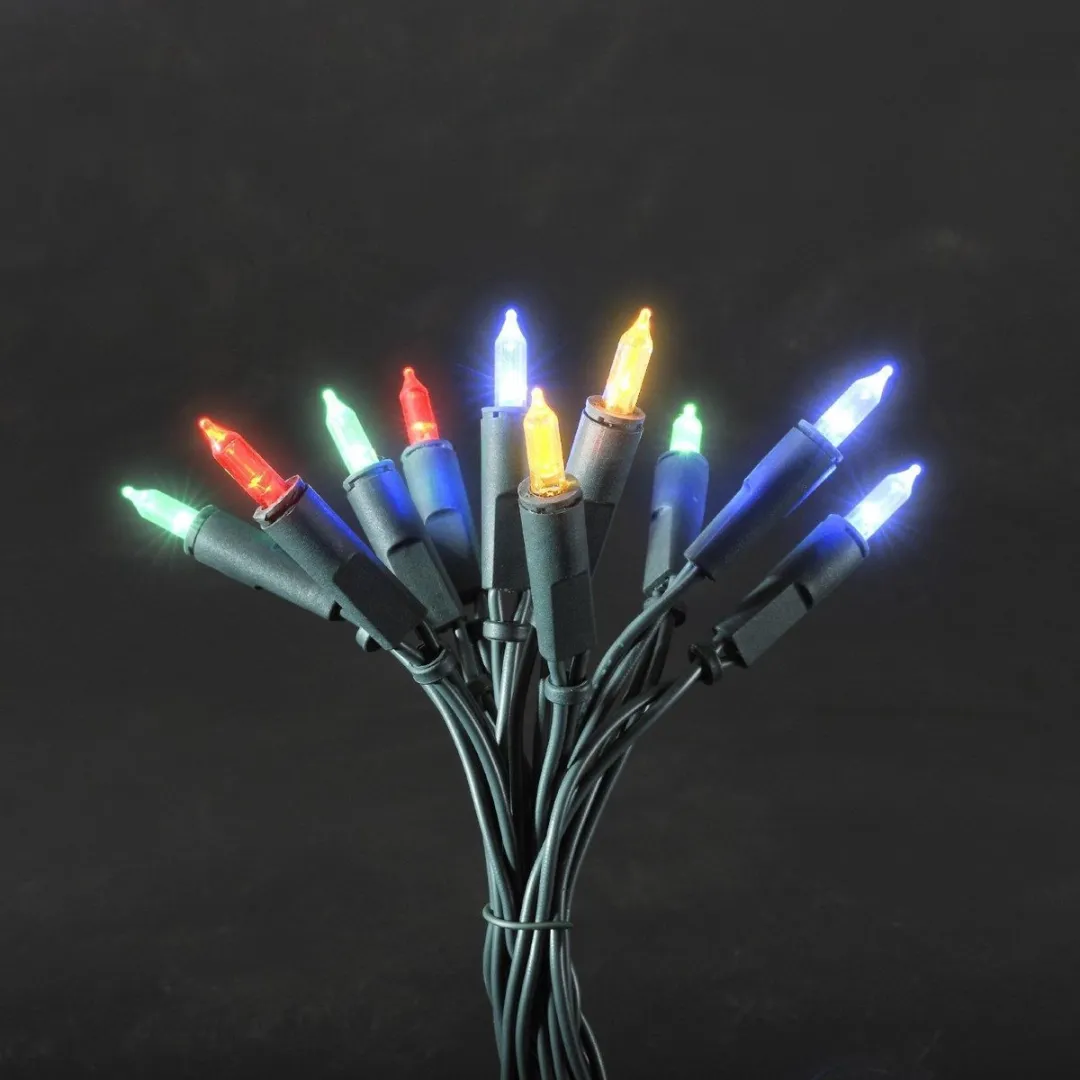 Konstsmide 6303-500 Mini-lichtketting 50 LED Meerkleurig - 7m Groen