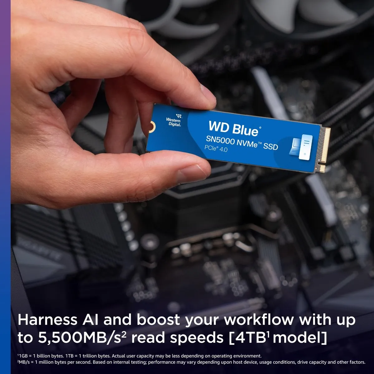 Western Digital Blue SN5000 WDS100T4B0E SSD - 1TB - Blauw