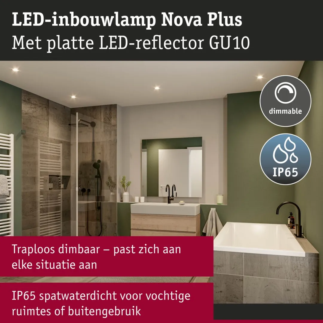 Paulmann Nova Plus GU10 LED-inbouwlamp 3x550lm 2700K - 93mm Wit mat