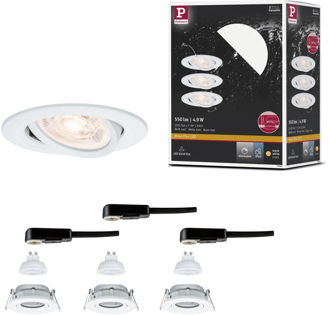 Paulmann Nova Plus GU10 LED-inbouwlamp 3x550lm 2700K