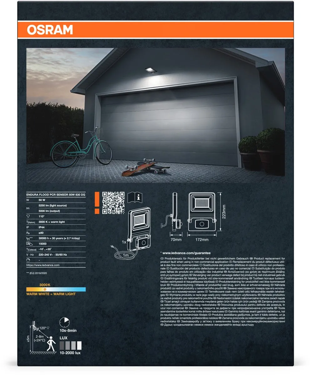 Osram Endura Flood PCR Sensor 50W 830 DG