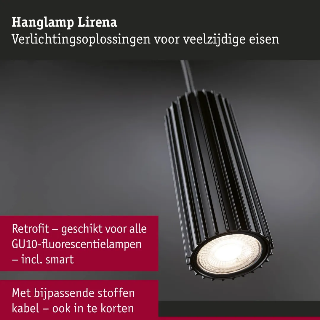 Paulmann Lirena Hanglamp GU10 10W - Zwart mat - afbeelding 6 van 6