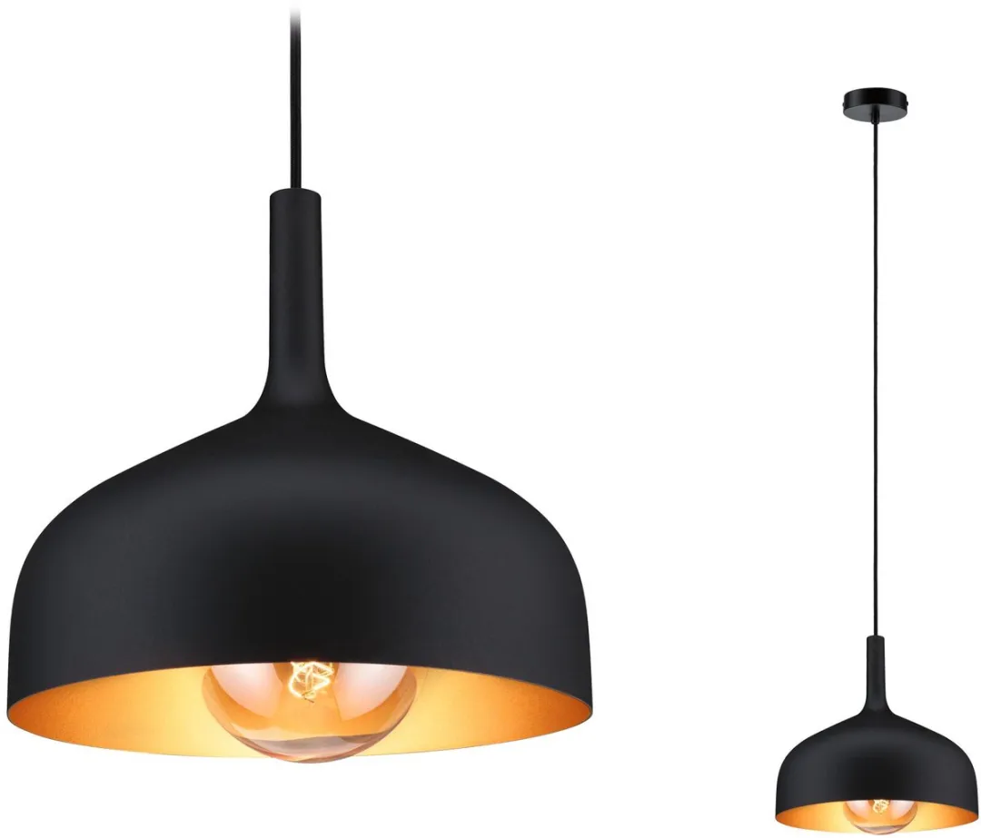 Paulmann Hanglamp Embla II E27 - Zwart/Goud Metaal