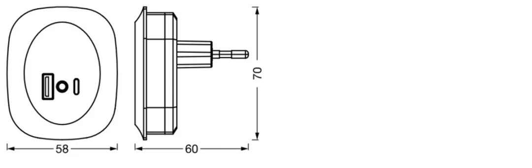 LEDVANCE Lunetta Edge Nachtlamp USB 10lm - Zwart