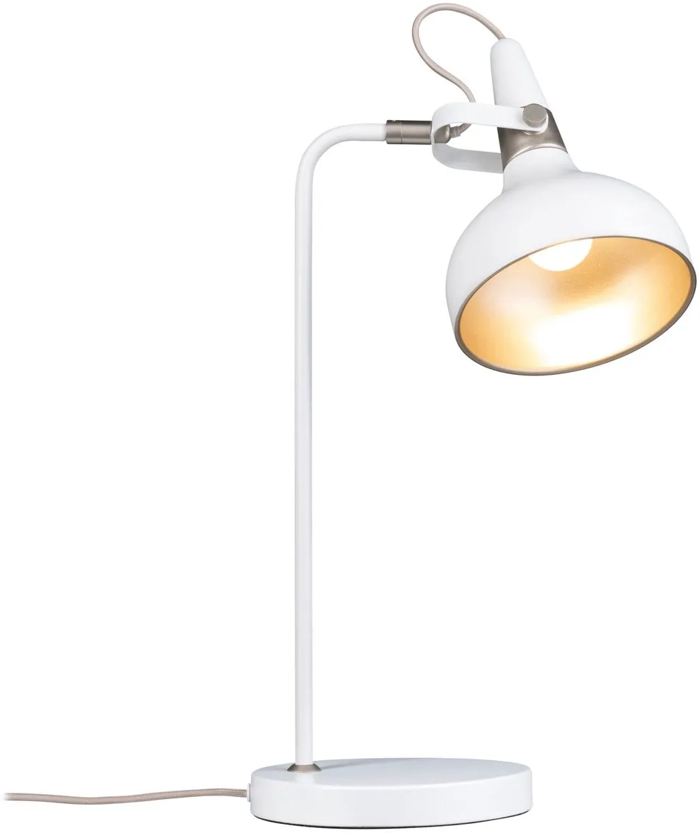 Paulmann LED Tafellamp Juna E14 20W - Wit mat/Champagne Metaal