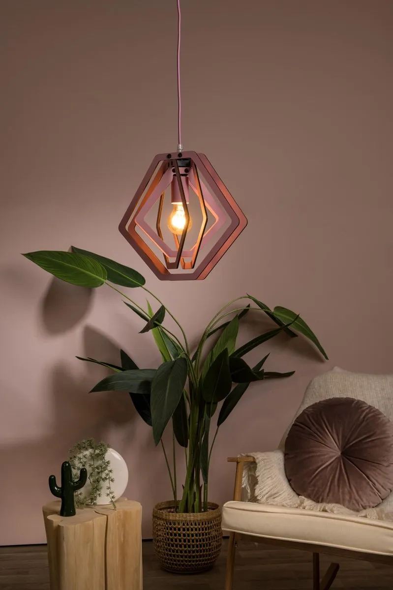Lucide Mauro Hanglamp - 1xE27 - Roze
