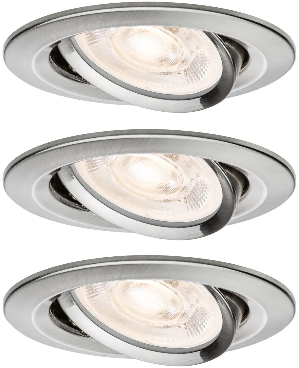 Paulmann Nova Plus GU10 LED-inbouwlamp 3x550lm - 2700K - Staal geborsteld