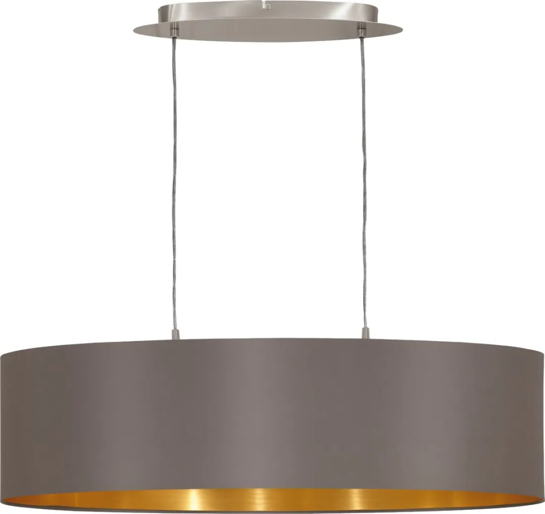 Eglo Maserlo Hanglamp 2 Lichts - 78cm - Cappuccino/Goud - afbeelding 3 van 6