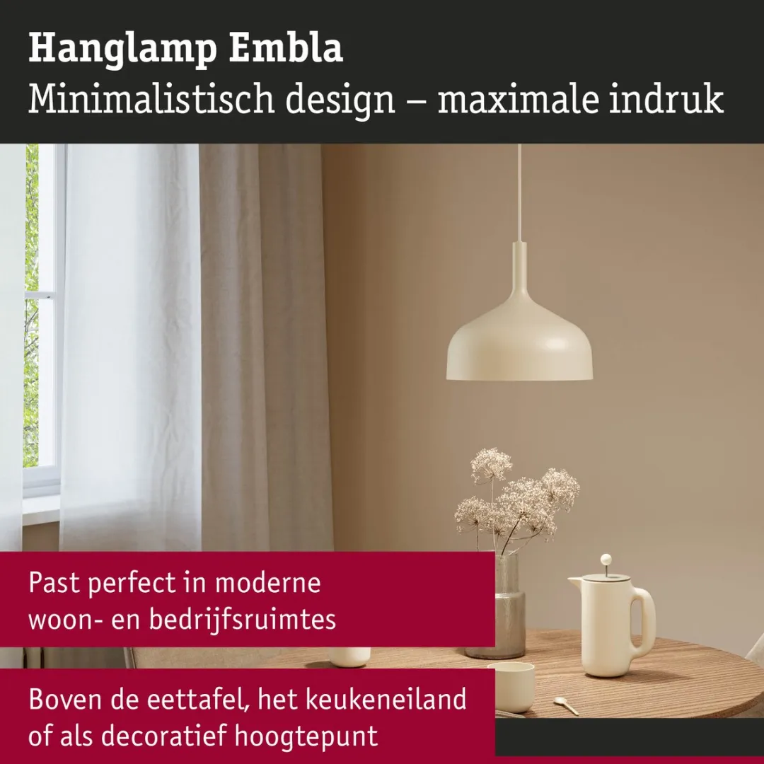 Paulmann Embla II Hanglamp E27 - Crème Metaal