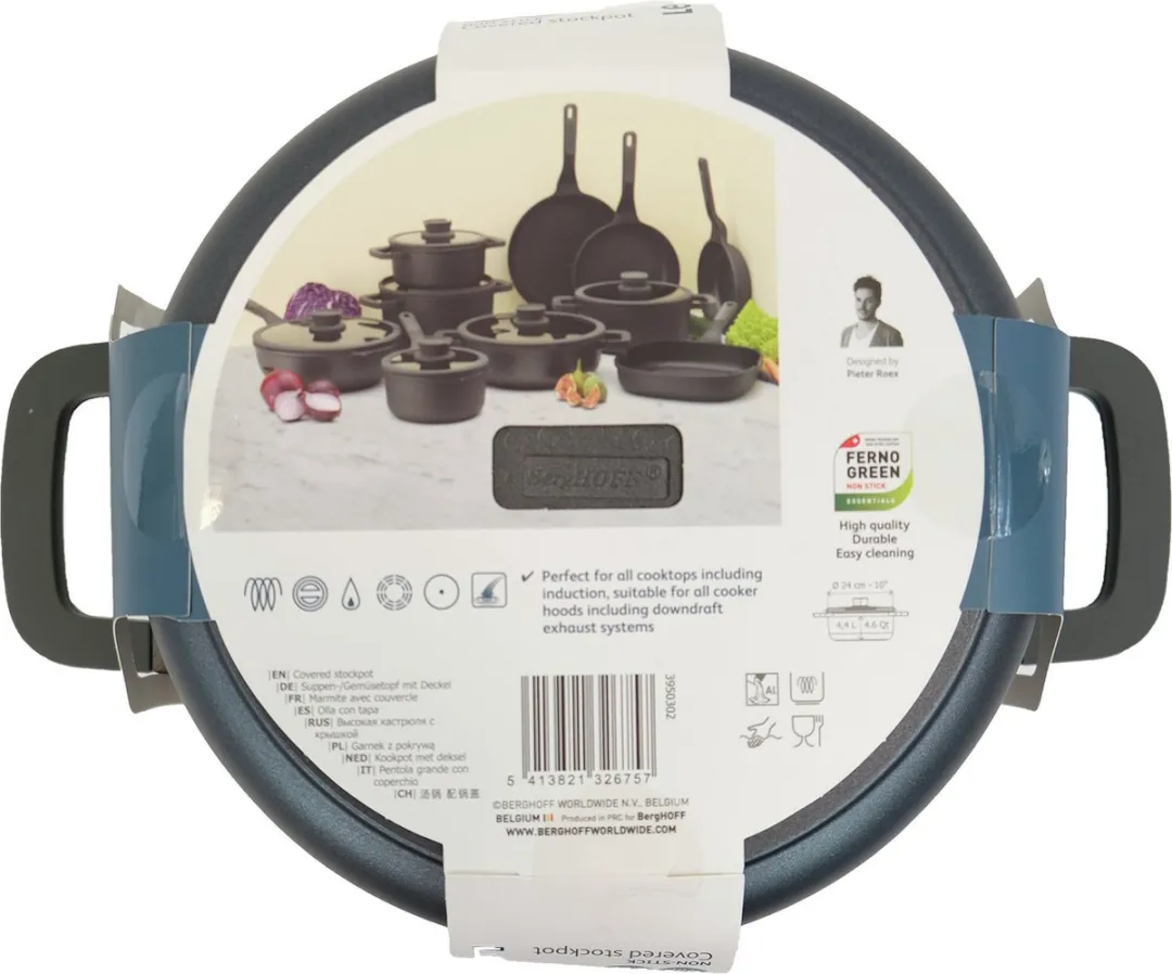 BergHOFF Kookpot Stone 24cm - 4.4L - Zwart - afbeelding 6 van 6
