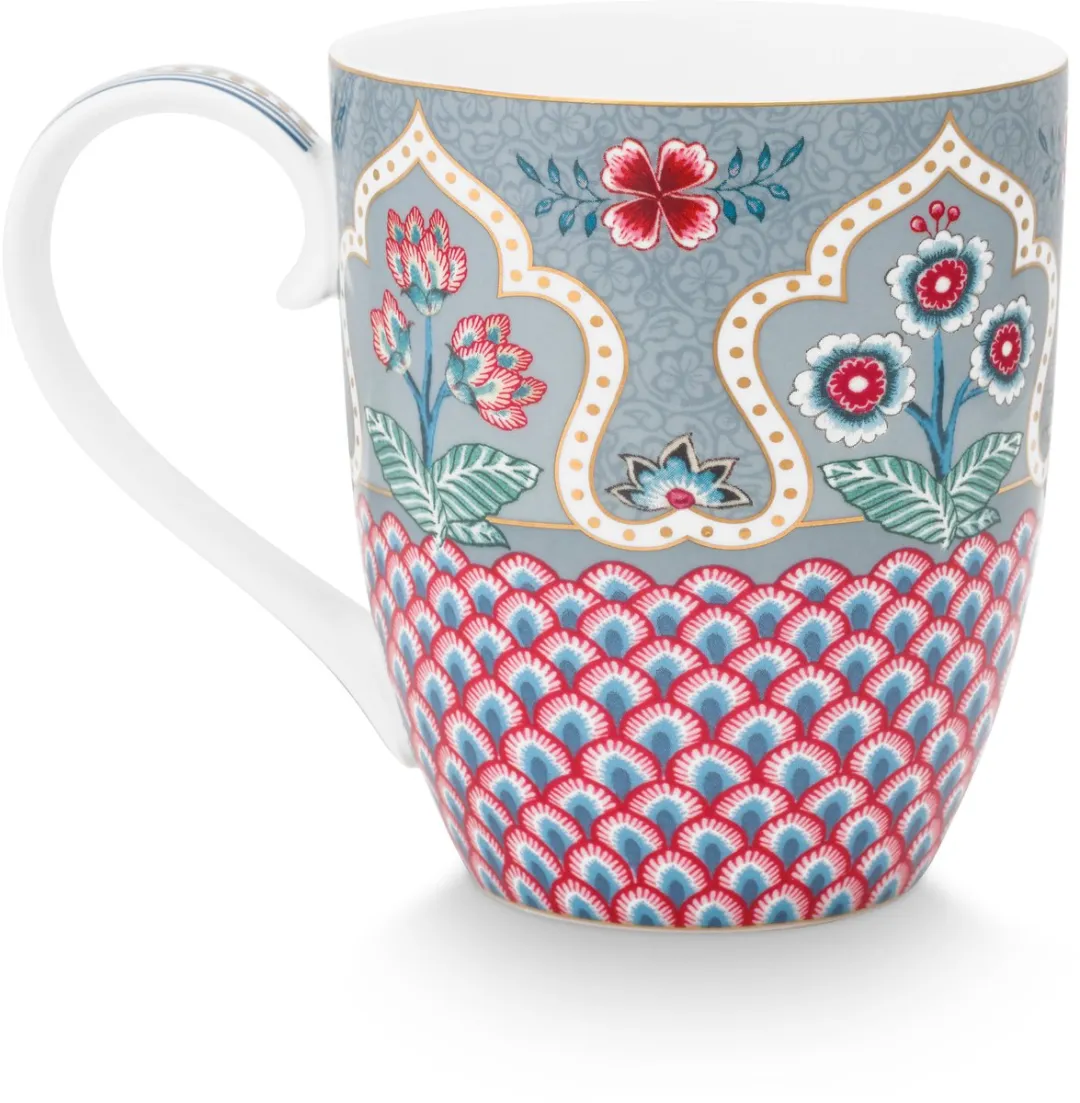 Pip Studio Flower Festival Mokken - 6 Stuks 450ml - Veelkleurig