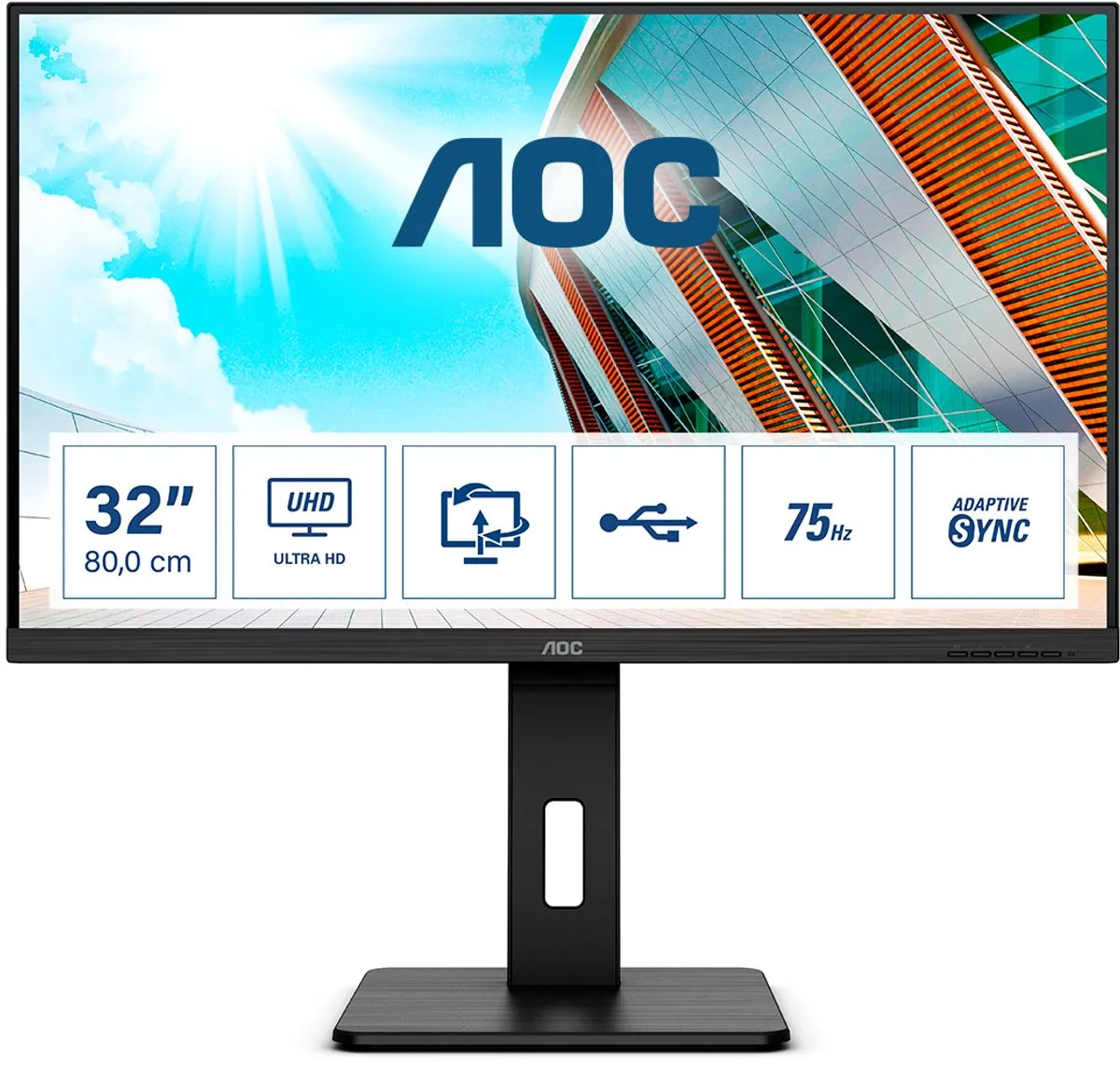 AOC U32P2 WLED Monitor 31.5" 4ms