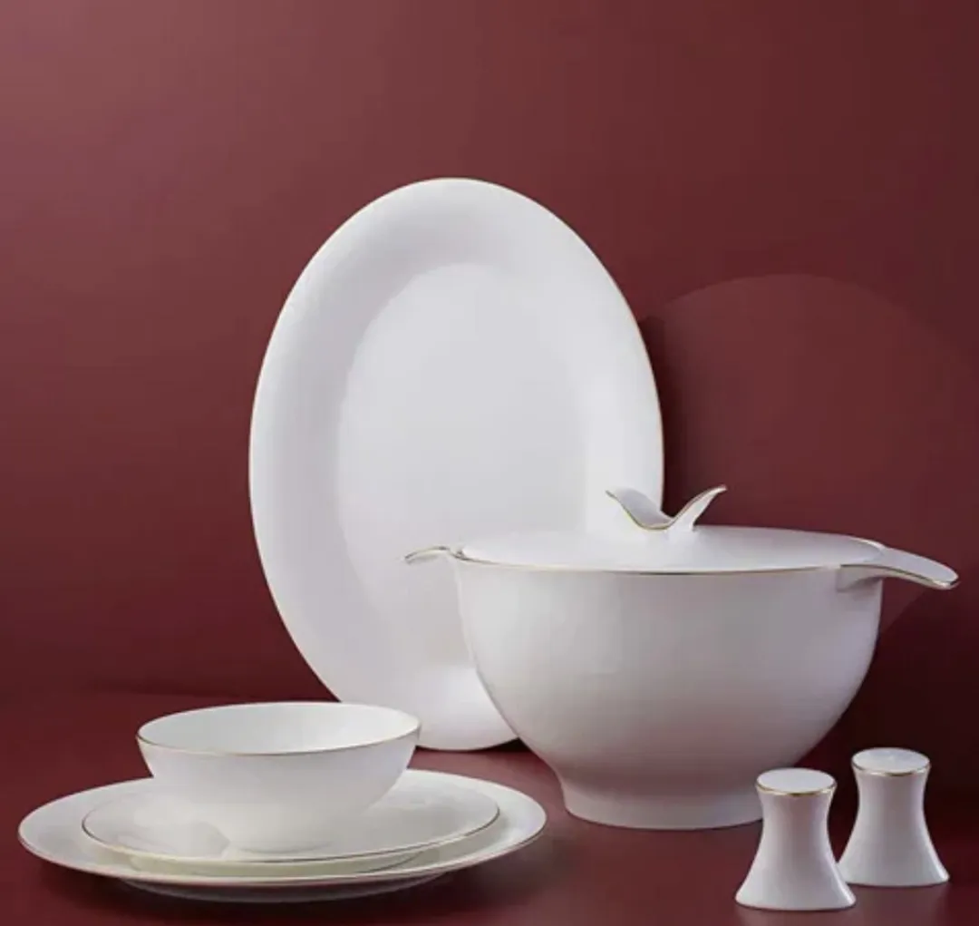 Jumbo Golda Serviesset 61-delig - 12 Personen - Luxe Porselein - Wit