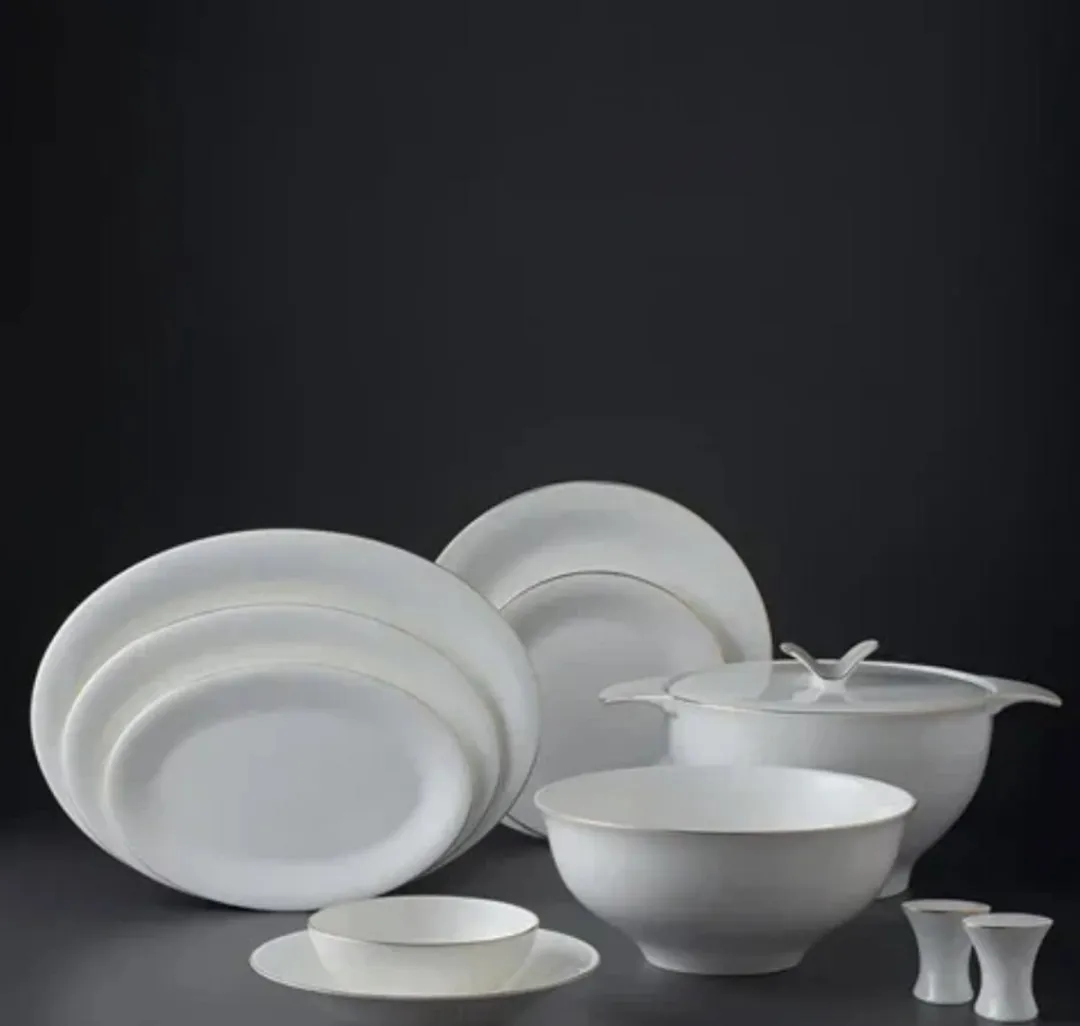 Jumbo Golda Serviesset 61-delig - 12 Personen - Luxe Porselein - Wit