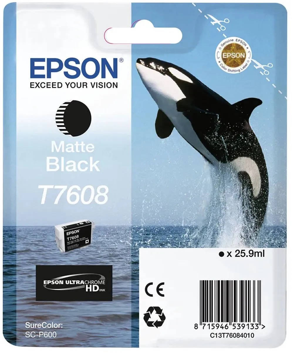 Epson T7608XL Inktcartridge Mat Zwart - 1100 pagina's