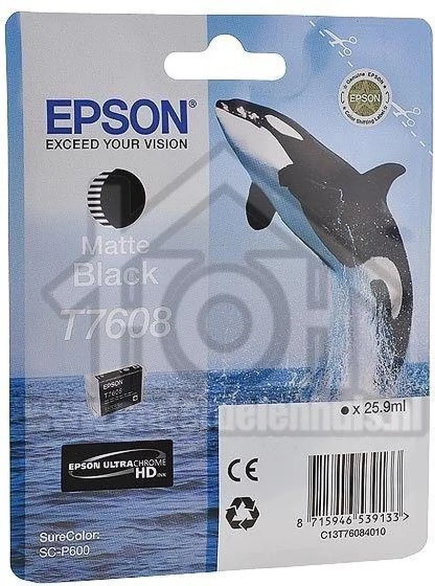Epson T7608XL Inktcartridge Mat Zwart - 1100 pagina's
