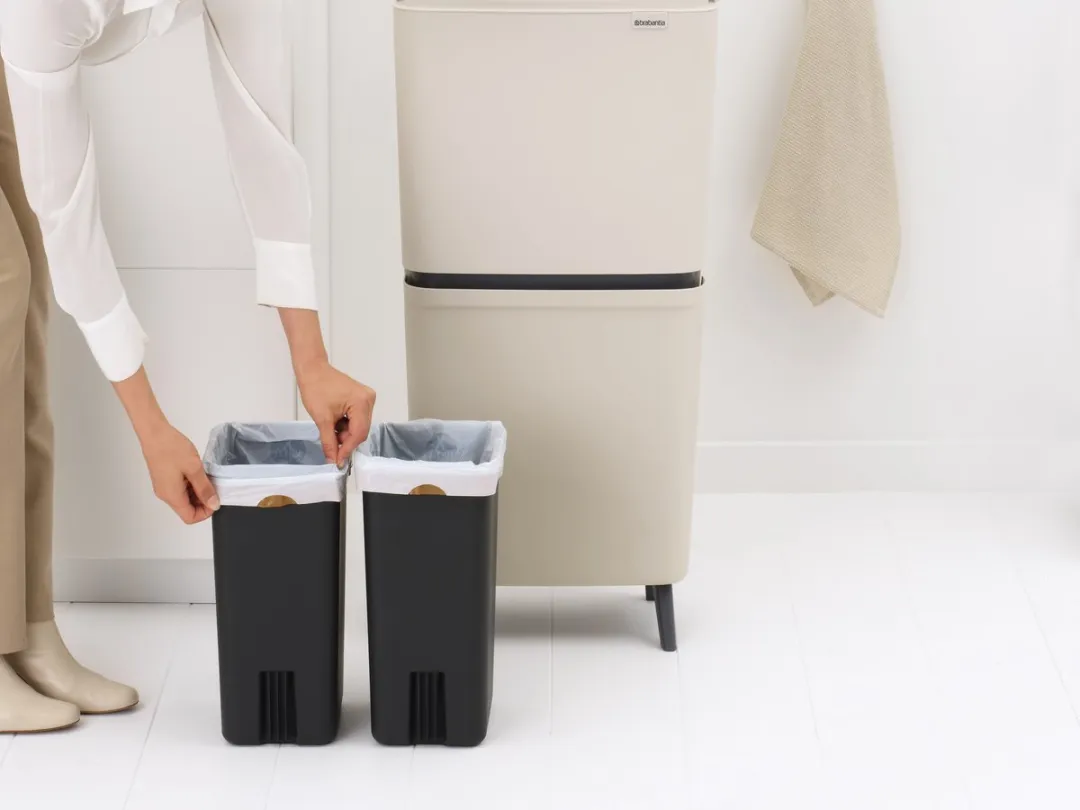 Brabantia SortUp Hi Prullenbak 25+10+10L - 3 Vakken Soft Beige