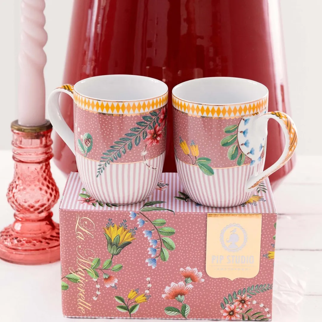 Pip Studio La Majorelle Mokken 51.002.546 - 6 Stuks - 145ml - Roze