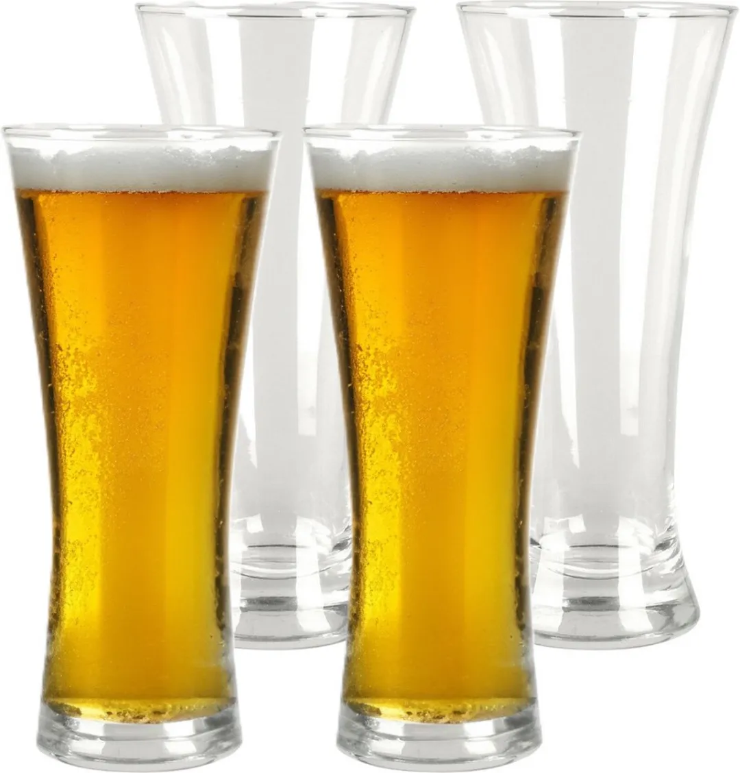 Excellent Houseware Bierglazen 4x - 320ml - Transparant