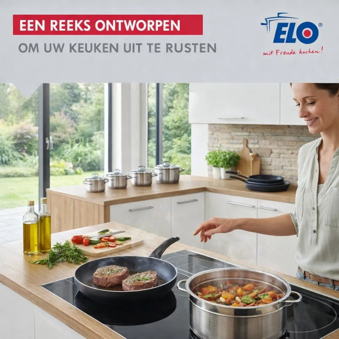 Fackelmann Elo Prima Brillant Koekenpannen & Steelpannen Set - 7-delig - Zwart