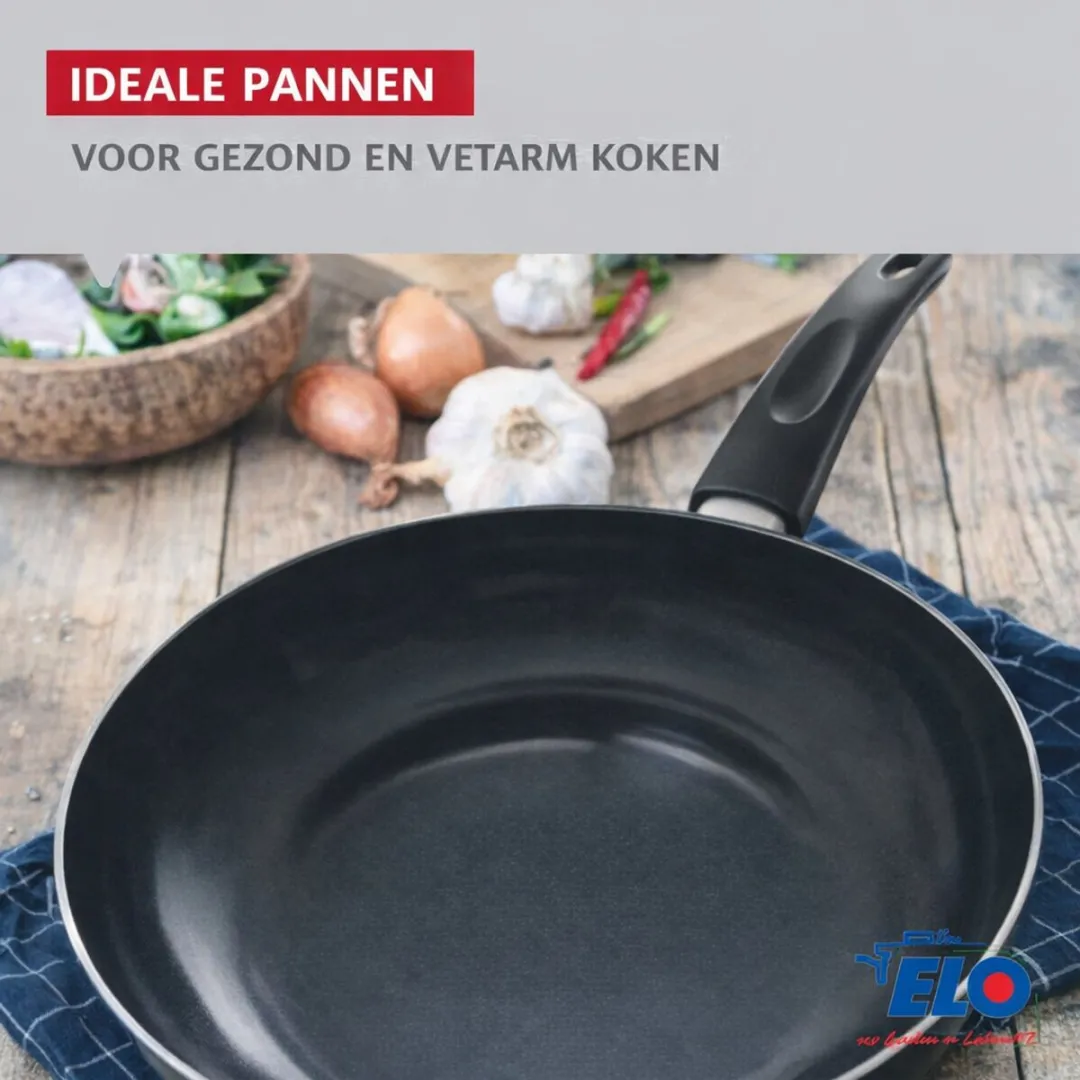Fackelmann Elo Prima Brillant Koekenpannen & Steelpannen Set - 7-delig - Zwart