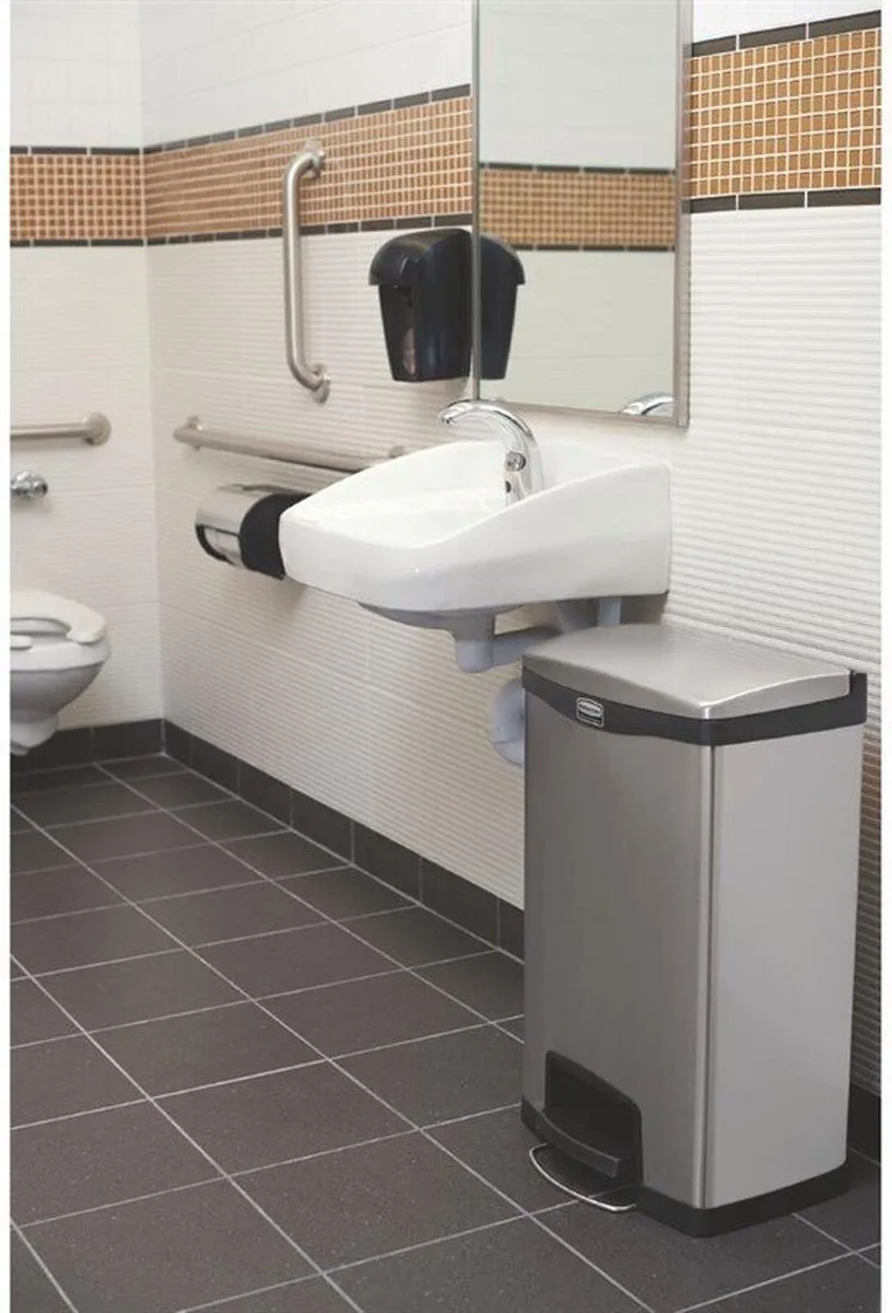 Rubbermaid Slim Jim Step On 50L Prullenbak - RVS - 898051