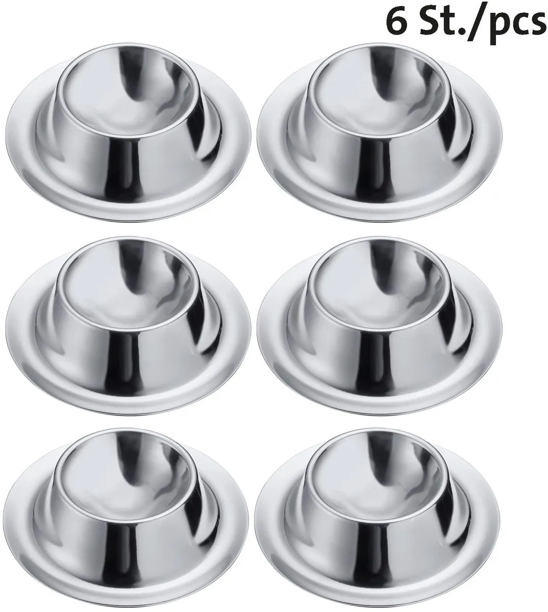 Westmark Eierdopjes Set 6 Stuks - Ø8,5cm - Roestvrij Staal