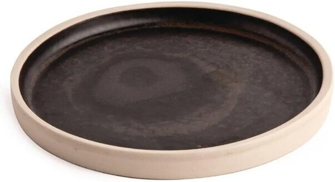 Olympia Canvas FA314 Platte Ronde Bord - Zwart - 6 Stuks - afbeelding 6 van 6