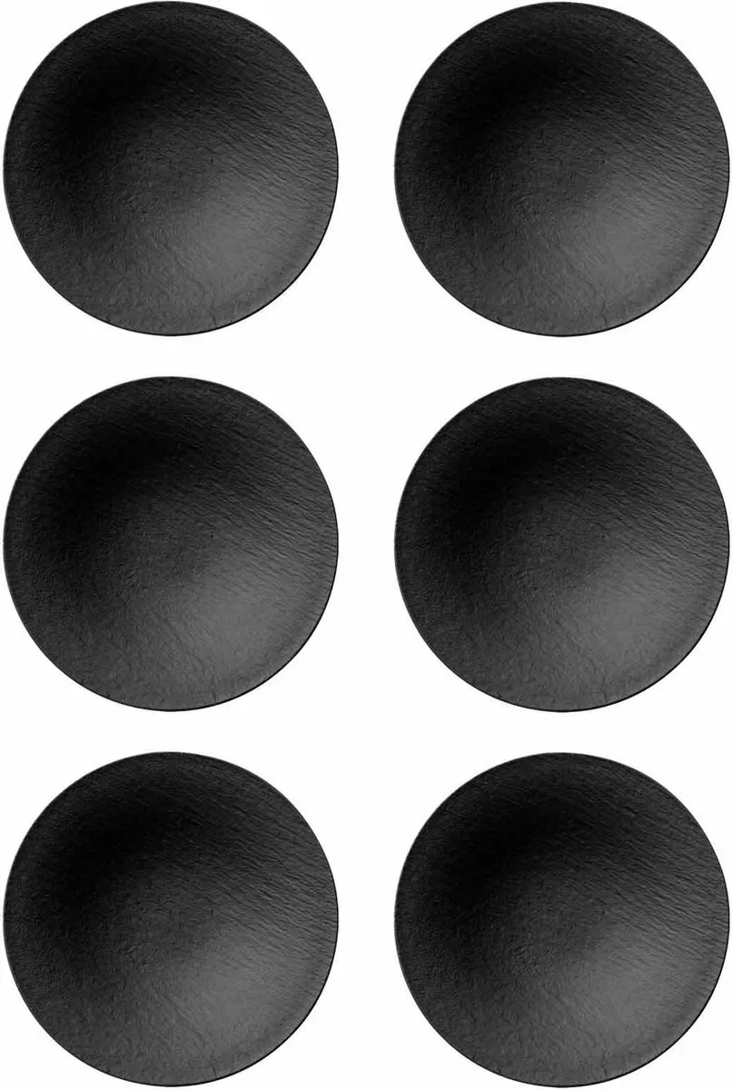 Villeroy & Boch Manufacture Rock Diepe Bord - 28,5cm - 6 Stuks - Zwart