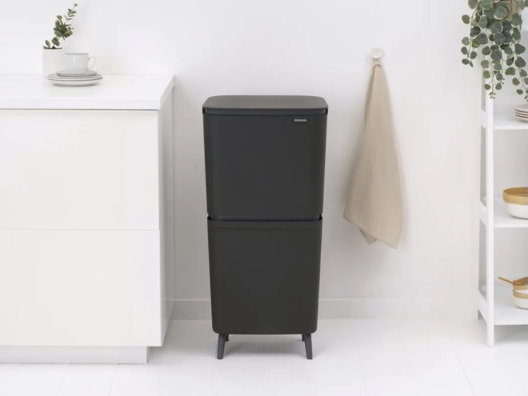 Brabantia SortUp Hi Prullenbak 45L - 3 Vakken Dark Grey