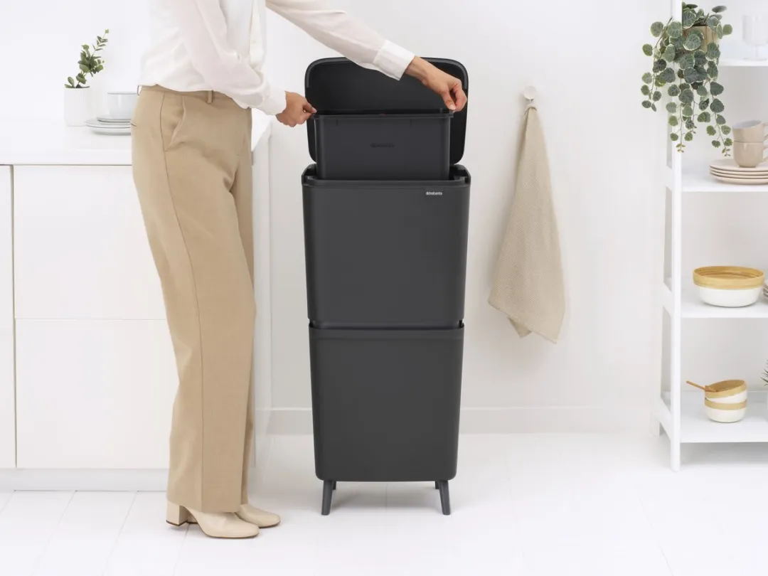 Brabantia SortUp Hi Prullenbak 45L - 3 Vakken Dark Grey