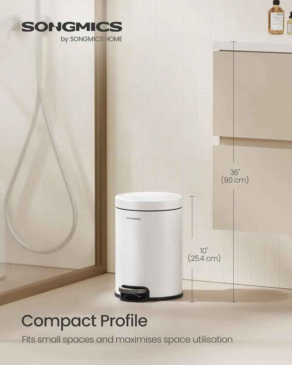 Songmics Pedaalemmer 3L - Wit