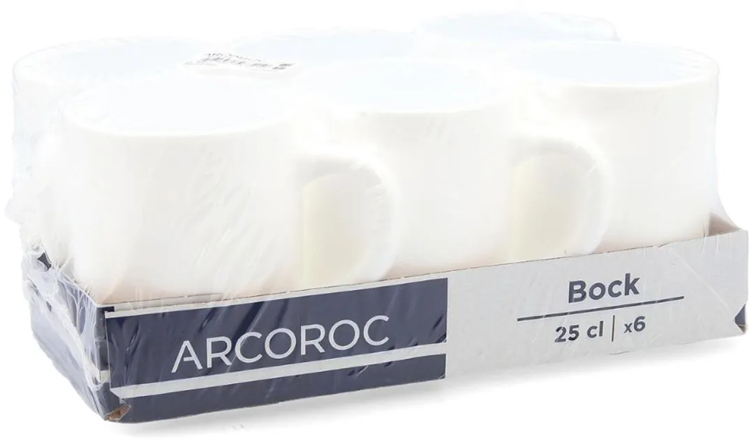 Arcoroc Bock Automatmok 250ml - 6 Stuks - Transparant