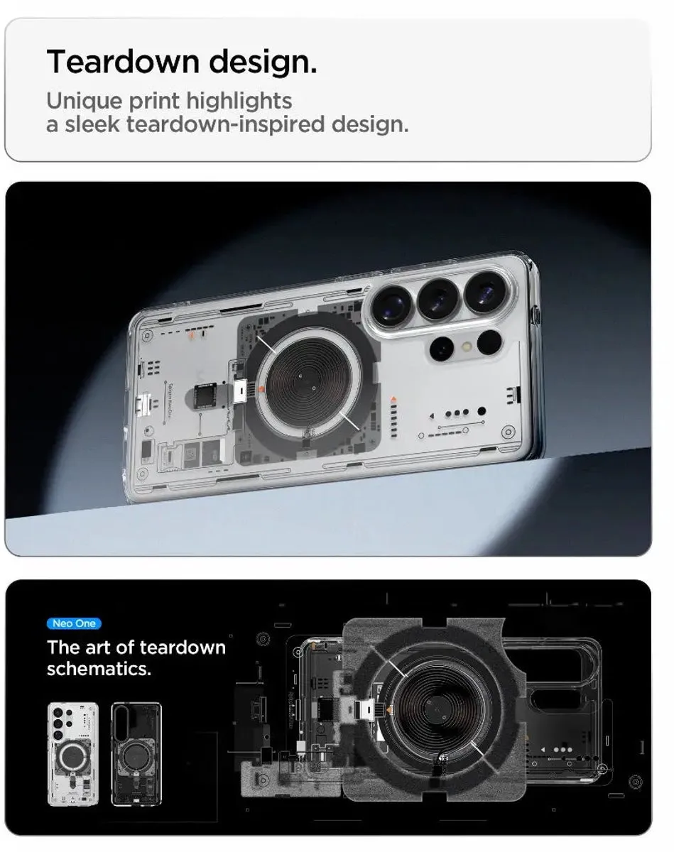 Spigen Neo One Magfit ACS11206 Hoes - Samsung Galaxy S22 Ultra - Transparant