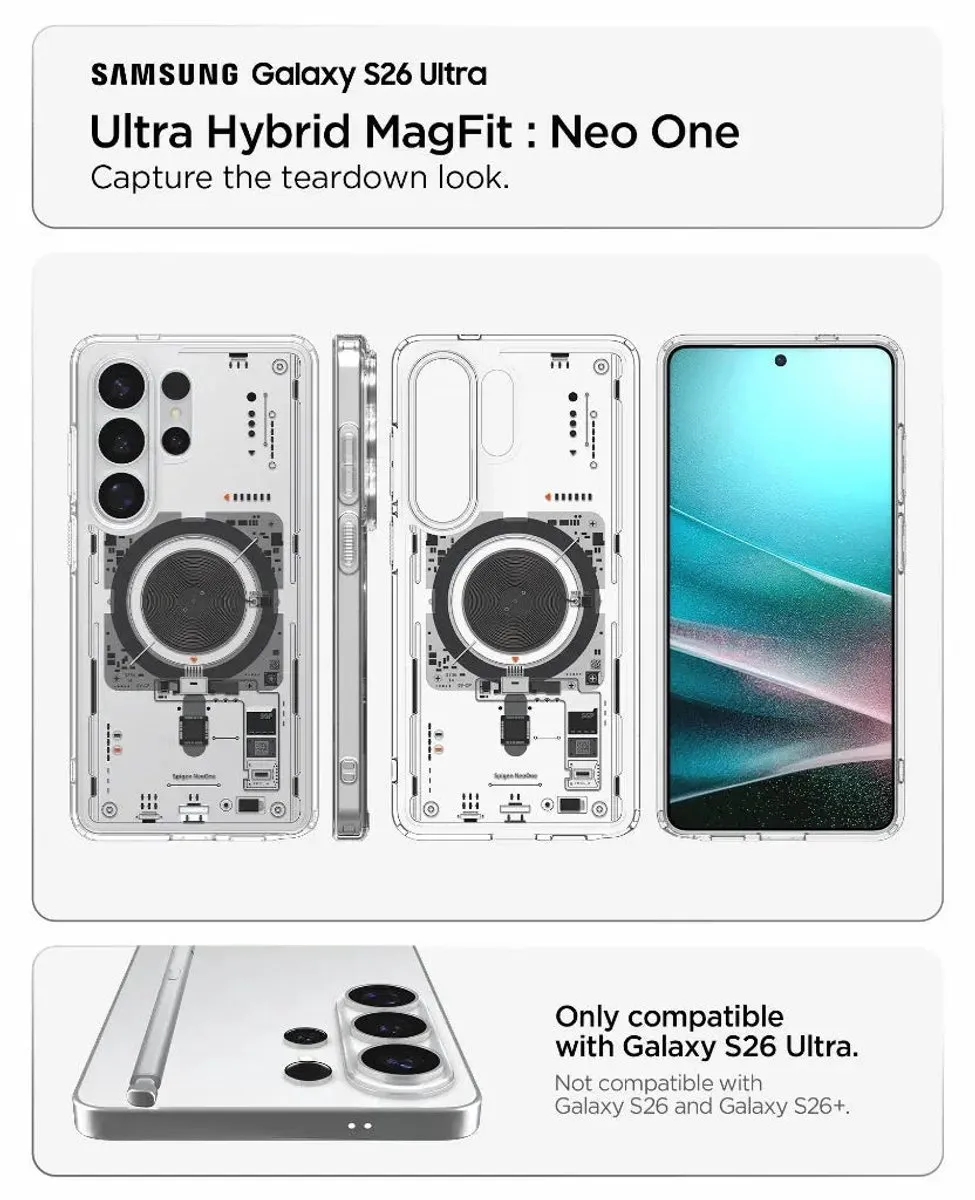 Spigen Neo One Magfit ACS11206 Hoes - Samsung Galaxy S22 Ultra - Transparant