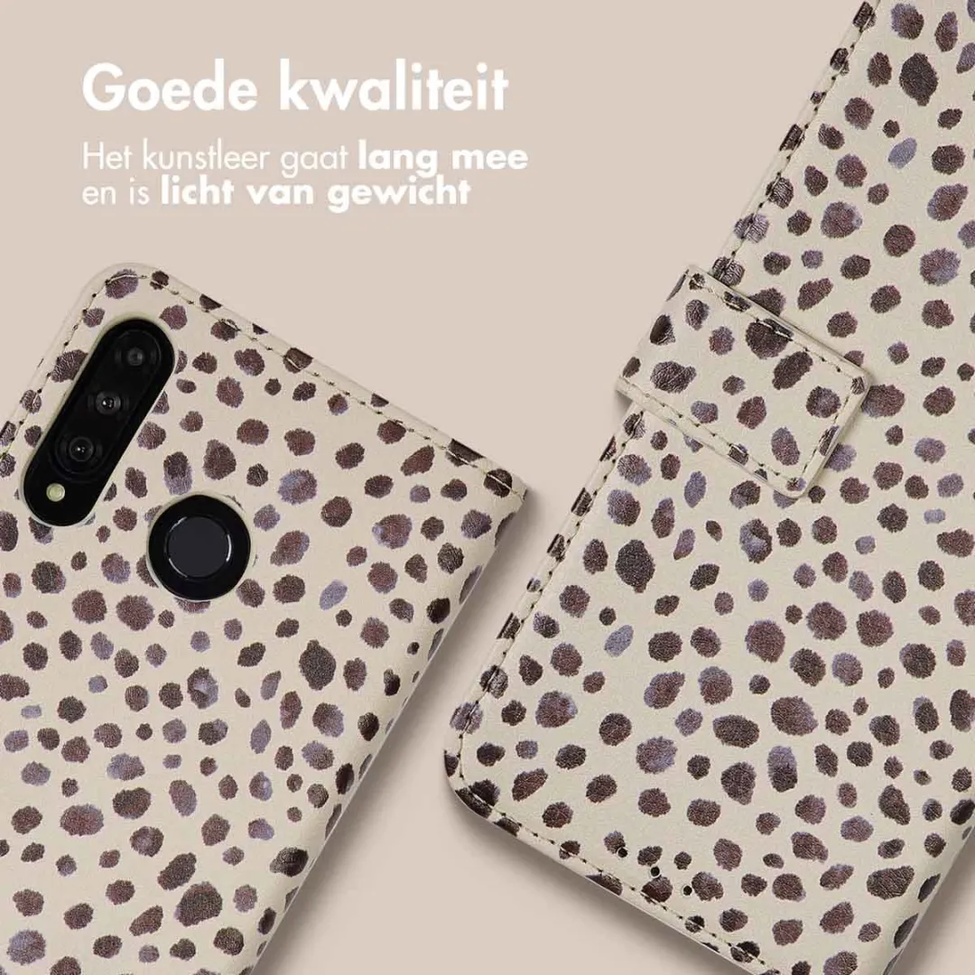 Imoshion Huawei P30 Lite Hoesje - 3 Pasjes - Black And White Dots - afbeelding 2 van 6