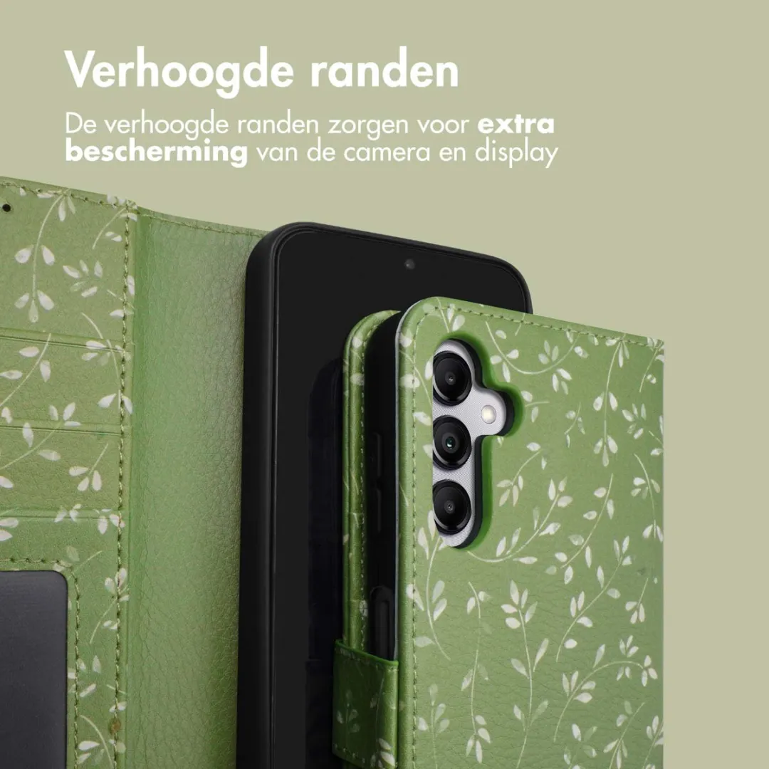 Imoshion Hoesje Samsung Galaxy A14 - Green Flowers - 3 Pasjes