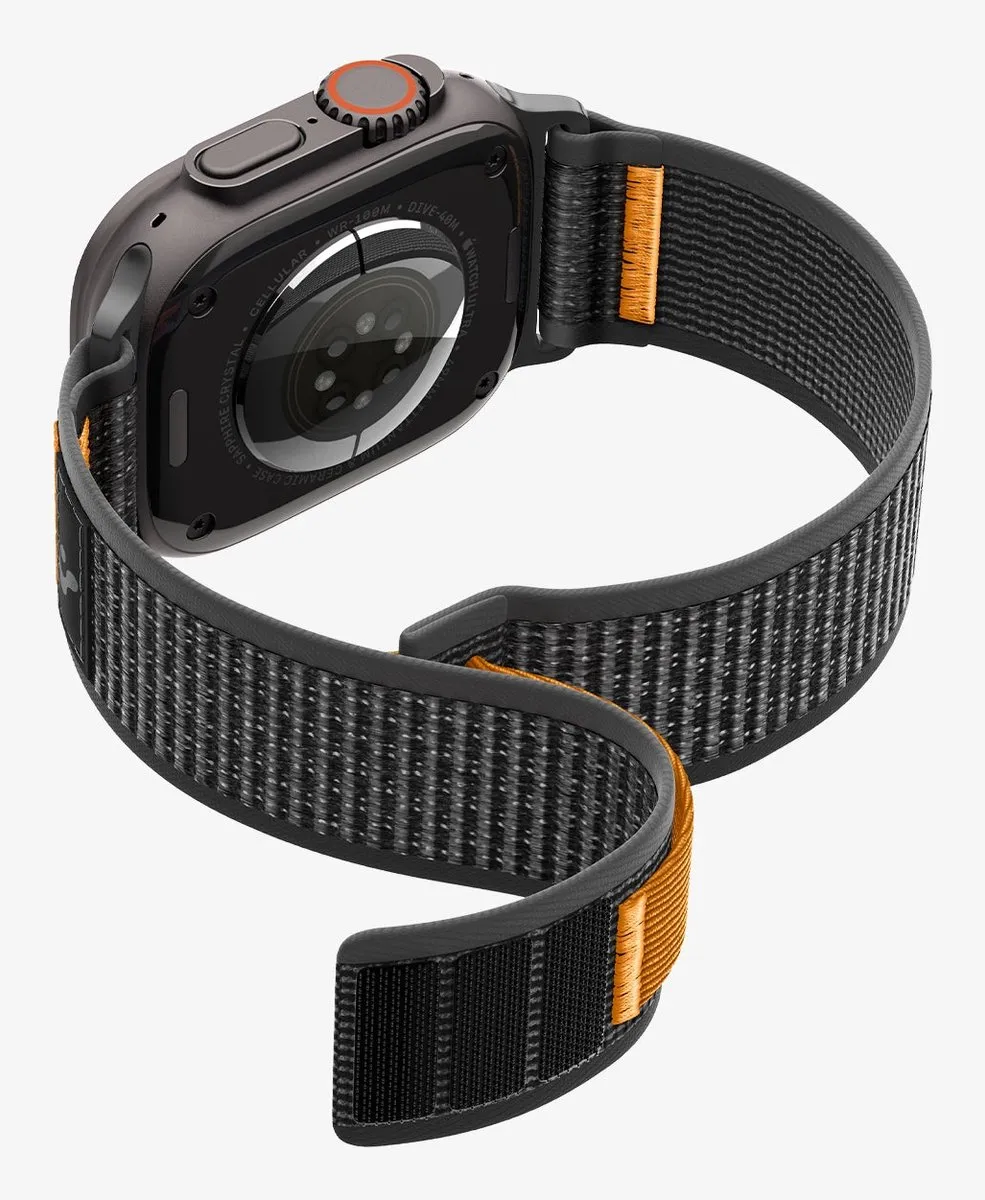 Spigen Athlex Air 2 Active Band - Apple Watch 44-49mm - Zwart-Oranje