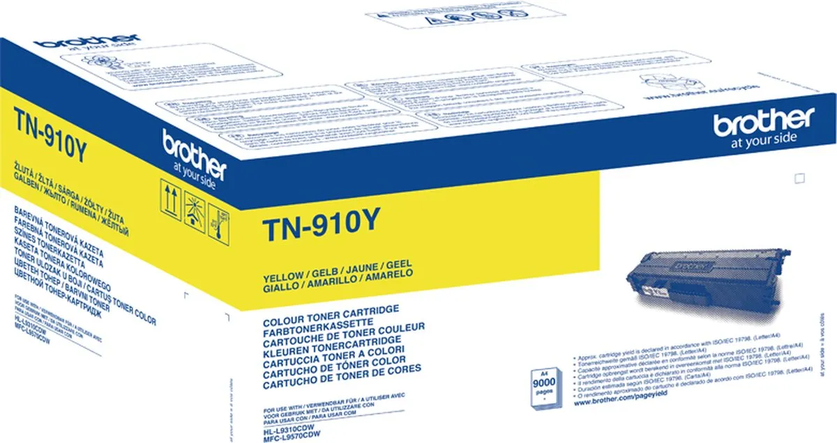 Brother TN-910Y Toner - Geel - 36.000 pagina's