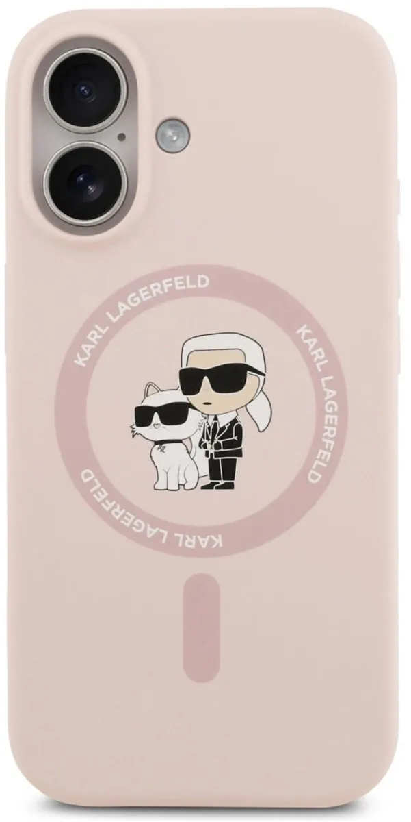 Karl Lagerfeld Silicone Karl&Choupette Ring Magsafe Case - iPhone 17 - Zwart