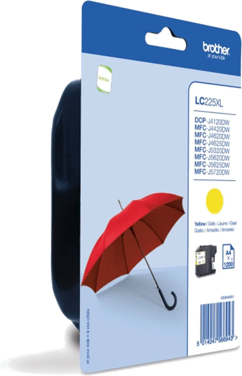 Brother LC225XLY Compatibele Inktcartridge - Geel