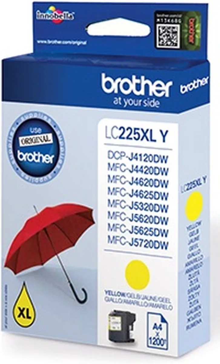 Brother LC225XLY Compatibele Inktcartridge - Geel