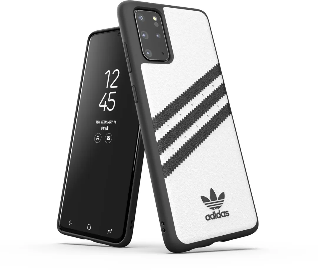 adidas Originals Moulded PU Serie Backcover - Samsung Galaxy S20 Plus - Zwart/Wit