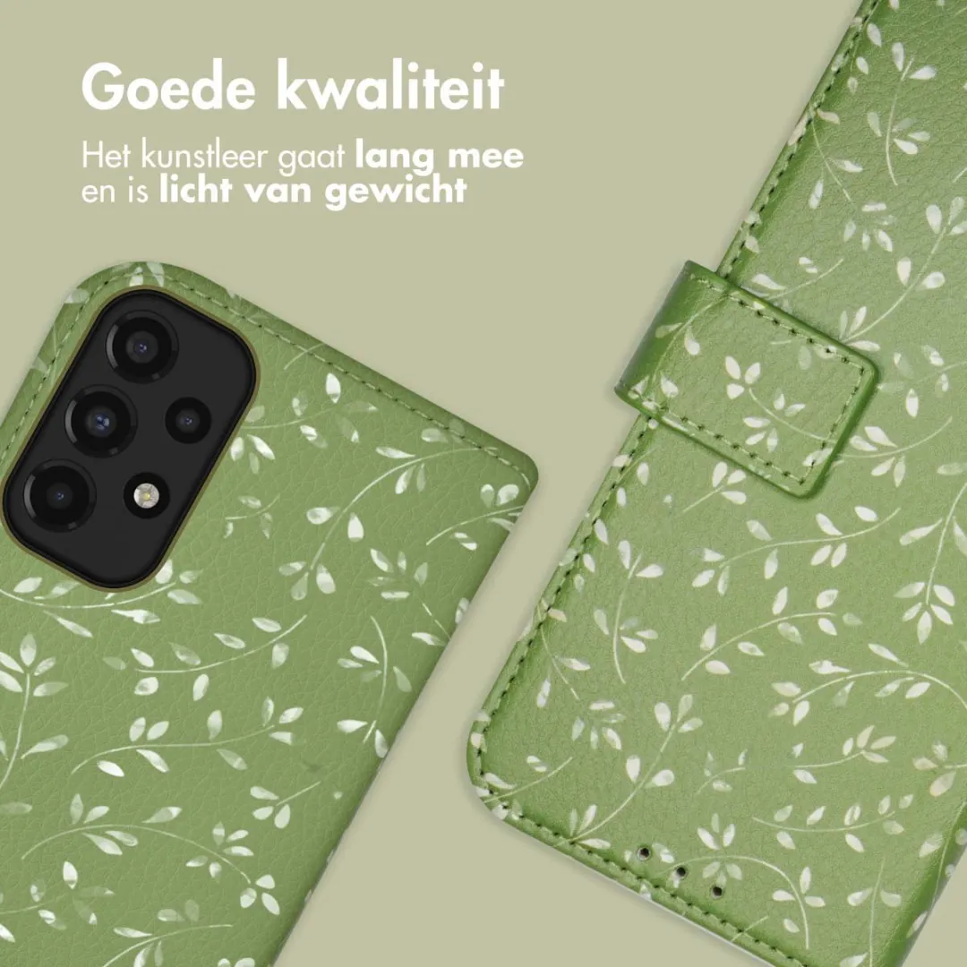 Imoshion Samsung Galaxy A33 Hoesje Green Flowers - 3 Pasjes