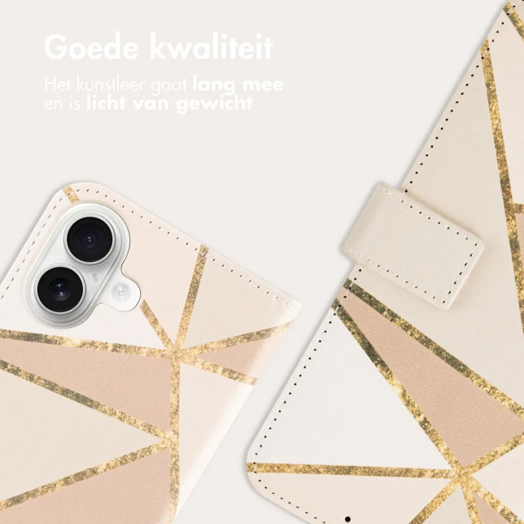 Imoshion iPhone 16 Hoesje Beige Graphic - 3 Pasjes
