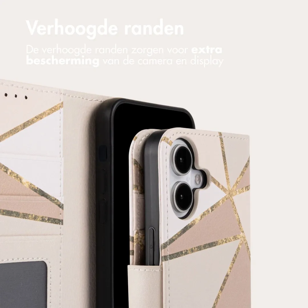 Imoshion iPhone 16 Hoesje Beige Graphic - 3 Pasjes